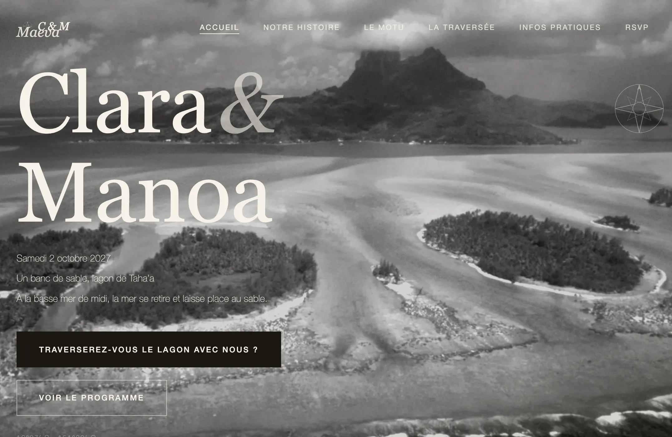 Aperçu du site de mariage de Clara & Manoa, Lagon de Taha’a, Polynésie française