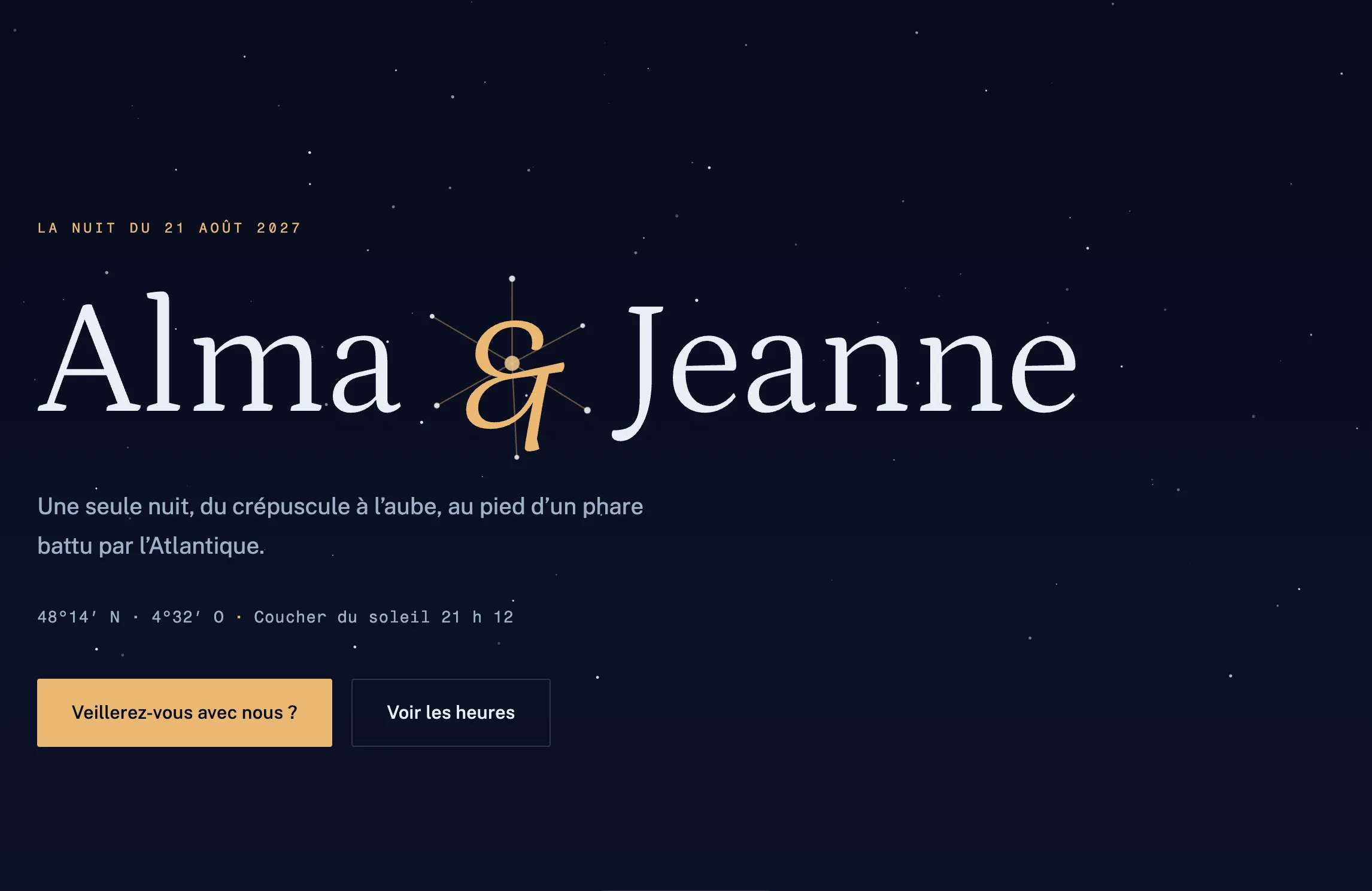 Aperçu du site de mariage de Alma & Jeanne, Phare de Kervédal, Finistère